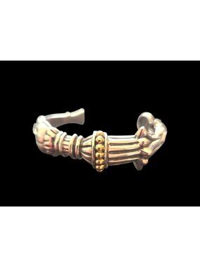 Lagos Cavier Sterling Silver and 18k Gold Cuff Bracelet 33.751 gr